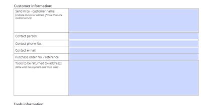Hytor Service And Calibration Form